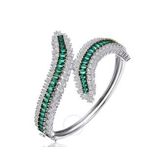Elegant Green and Silver Women's Bracelet